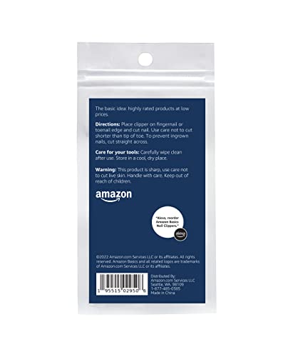 Amazon Basics Toenail and Fingernail Clipper Set, Nail Clippers, Grooming Tool, Black