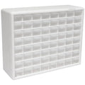 Akro-Mils 64-Drawer Plastic Storage Cabinet, 20" W x 6" D x 16" H, White - color: White, size: 64 Drawer, style: 1 Pack