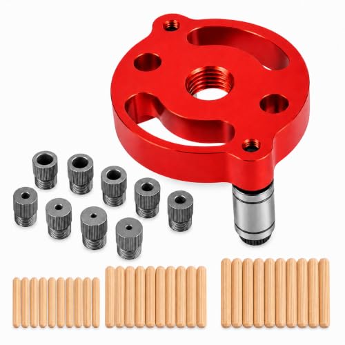 Self Centering Doweling Jig – Handheld Drill Guide for Woodworking, Straight Hole Locator & Dowel Hole Puncher, Fits 2/3/4/5/6/7/8/9/10mm Drill Bits