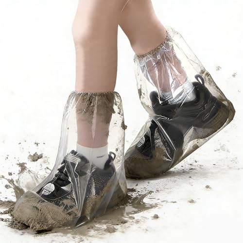 Yeios 50 Pack 15.35inch Tall Waterproof Disposable Shoe Covers for Rain Mud - color: 11*15.35inch