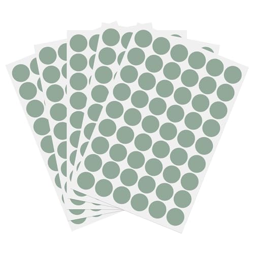 PATIKIL 270 Pieces Screw Hole Stickers, 5 Sheet Self-Adhesive Waterproof PVC Wood Grain Sticker for Screw Holes Wall Cabinets Desk Repairing, Light Green, 21mm/0.83 Inch - color: Light Green