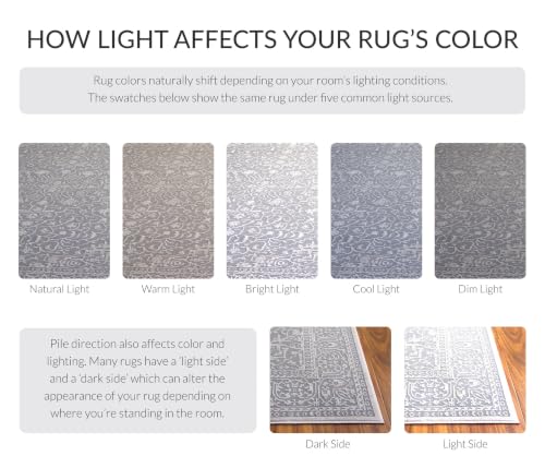 SAFAVIEH Reflection Accent Rug 2'3"x3', Light Grey & Cream RFT670C - color: Light Grey/Cream, size: 2'3" x 3' (Rectangular)