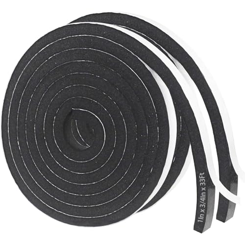 Storystore Self Adhesive Foam Weather Stripping, 1" x 3/4" x 33FT Door Seal - size: 1In x 3/4In x 33Ft