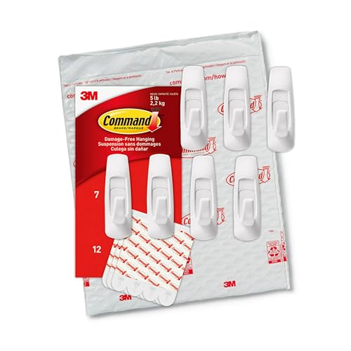 Command Large Utility Hooks, 7-Hooks, 12-Strips, Organize Damage-Free - size: 1 Pack, style: 1 Pack