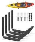 Heavy Duty Kayak Storage Rack with EVA Foam & Rubber Bushing, Wall Mount Kayak Hangers Large Hooks for Garage Hanger Canoe, Surfboard, Skiboard, Snowboard, Paddle Board, Ladders, Bike