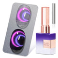 Double Rhythm Jelly Glass Cat Eye Gel Polish with Magnet 15ML Holographic Glitter Shimmer Translucent Color Magnetic Nail Polish Salon DIY at Home (Rose Purple-MC1380) - color: Halo Navy Purple