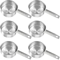6Pcs Stainless Steel Measuring Cup, 1/2 Cup - 125ml Metal Measuring Cup, Comfortable Hand Feeling Measuring Scoops for Coffee Cooking Baking Kitchen - size: 1/2 cup