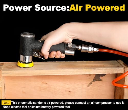 SI FANG Black 2" 3" Mini Orbital Air Sander & Polisher Kit for Auto Body Work - style: 2"3" Buffer Kit