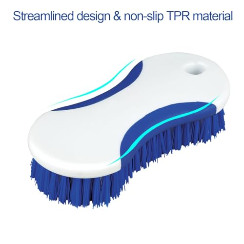 CELOX 2 Pack Multi Purpose Heavy Duty Scrub Brush, Deep Clean Brush for Tile Floors and Walls, Shower Doors, Tubs - color: White Blue-2pack