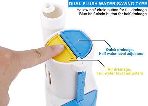 Toilet Flush Valve Replacement Kit 2 Inch Universal Water-Saving Toilet Repair Kit with Gasket and Bolts for Two Piece Dual Flush Valve White