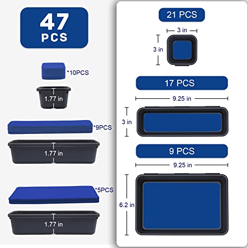 Tool Box Organizer, Tool Drawer Organizer Tray Divider, Toolbox Organization, Garage Tool Organizers and Storage, Tool Box Accessories for Rolling Tool Chest Cabinet (Blue (47PCS)) - color: Blue (47PCS)
