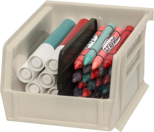 Akro-Mils 30210 AkroBins Plastic Storage Bins, 5"x4"x3", Stone, 24-Pack - color: Stone