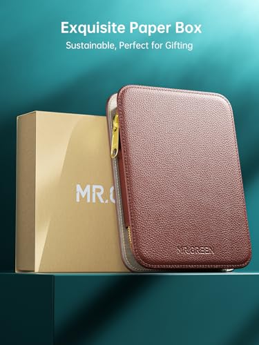 MR.GREEN 9-in-1 Manicure & Pedicure Set – Professional German Stainless Steel Nail Clippers Grooming Kit with Splash-Proof Nail Clipper & Genuine Leather Travel Case (Cognac Brown) - color: Cognac Brown