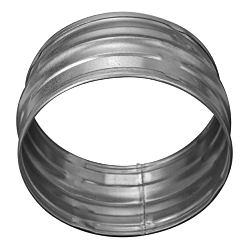 Galvanized Metal 8 Inch Duct Couplings - No Gaskets - Dryer Vent Connector - size: 8 Inch