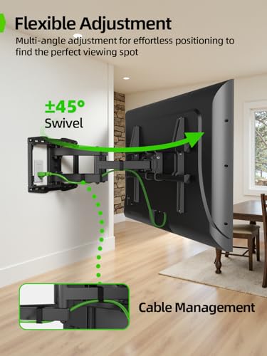 USX MOUNT Full Motion TV Wall Mount for 42-97 Inch TVs up to 150lbs, Swivel and Tilt Wall Mount TV Barcket with Extension, Max VESA 600x400mm & 16" Wood Studs，Fit Most 75 85 86 90 95 inch TVs - size: 42-97 inch
