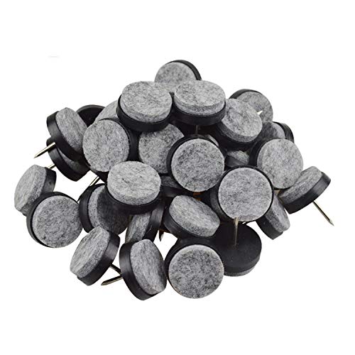 40pcs Round Heavy Duty Nail-on Felt Pad for Furniture Chair Table Leg Feet Floor Protectors Slide Smoothly (Black, Pad Diameter 22mm) - color: Black 22mm (40 Pcs)