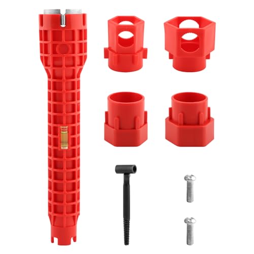 14 in 1 Faucet Sink Basin Wrench, Multifunctional Sink Installer Tool - color: Red