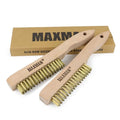 MAXMAN Brass Brush 2Pcs, 10" Heavy Duty Brass Wire Brush, Rust/Weld Remover - style: 2Pcs Brass Brushes