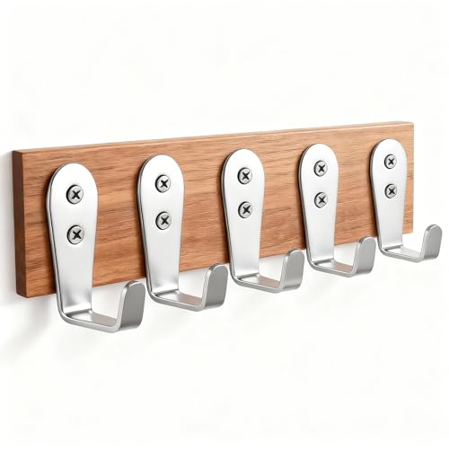 8 Pcs Stainless Steel Hooks for Hanging, Heavy Duty Hook, Wall Hooks Key Holder Wall Mount Hanger Coat Hook Garage Storage Screw Utility Hooks (Silver) - color: Silver