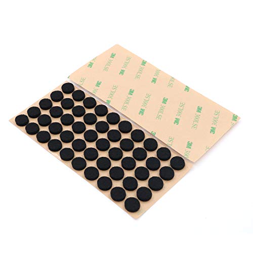 Furniture Felt Pads 3/8" (10mm) Diameter Round 3M Self Adhesive Protects Kitchen Cabinets, Drawers, Desks and Furniture Against Bumps and Scratches 100 Pack - Black - color: Black Felt 100 Pack