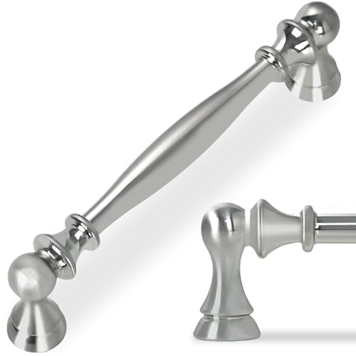 10 Pack 5 Inch(128mm) Kitchen Cabinet Handles Brushed Satin Nickel Cabinet Pulls Zinc Alloy Drawer Pulls Solid Kitchen Hardware - color: Brushed Satin Nickel, size: 5'' Hole Center(128mm)