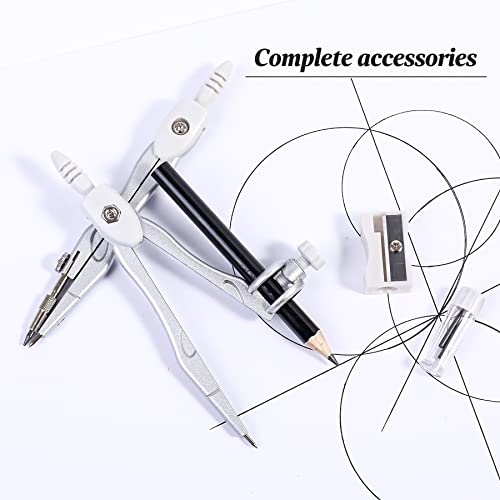 Unjoo Math Geometry Set 10 Pcs, Compass and Protractor for Students(Grey - color: Grey
