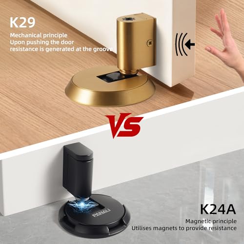 PANALI Windproof Door Stopper, Mechanical Door Stop, 1 Pack, Brushed Brass - color: Brushed Brass