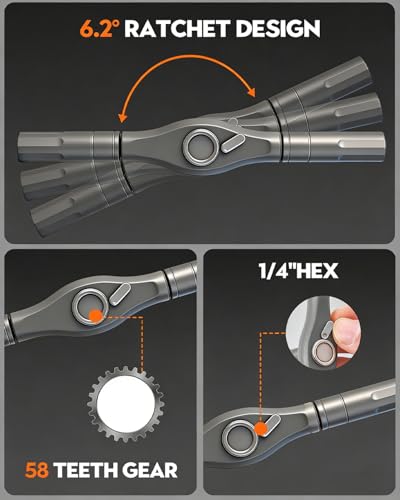Saker 42-in-1 Magnetic Screwdriver Kit with T Handle Multi-Bit Ratchet Screwdriver Set Gifts for Father, Dad, Home, Computer, Bicycle, Furniture, DIY Dark Grey - style: 42 in 1 Classic