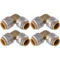 SharkBite Max 1/2 Inch 90 Degree Elbow, Pack of 4, Push to Connect Brass Plumbing Fitting, PEX Pipe, Copper, CPVC, PE-RT, HDPE, UR248A4 - size: 1/2 in., 4 Pack