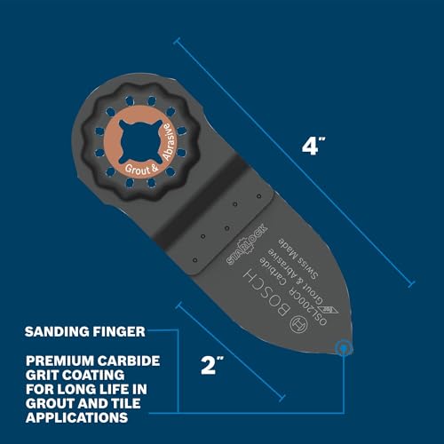 Bosch OSL200CR 2 in. Starlock® Oscillating Multi Tool Carbide Grit Sanding Finger - size: 2 In., style: Industrial
