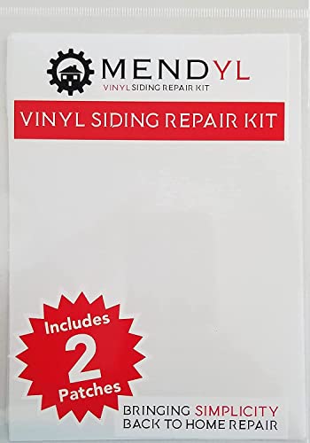 Mendyl Vinyl and Stucco Siding Repair Kit - Cover Any Cracks Holes or Blemishes - White Durable Self-Adhesive Paintable Vinyl Siding Patch Cut to Fit and Cover Any Cracks - 2 Patches (2)