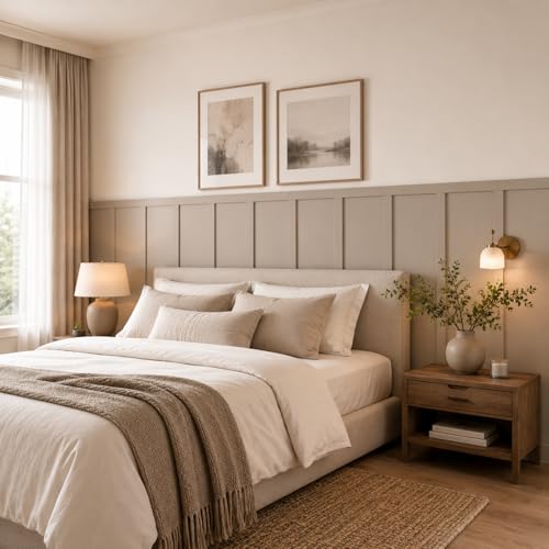 Weysat 1 Set Board and Batten Wall Panel Wainscoting Panel 94.5 X 38.6 Inch - size: 94.5 x 38.6 Inch