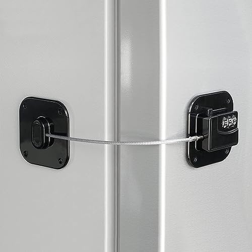 Refrigerator Lock, Heavy Duty Fridge Lock, Combination Lock for Refrigerator Cabinets, Drawers, Safety, Easy Install No Keys Needed (Black-1Pack) - color: Black-1Pack