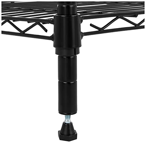 Amazon Basics 4-Shelf Adjustable Heavy Duty Steel Wire Rack Storage Shelving, Sturdy Garage Shelving, 350 lbs Capacity Per Shelf, Easy No-Tool Assembly, 36" x 14" x 54", Black - color: Black, size: 36" L x 14" W x 54" H, style: 4 -Shelf