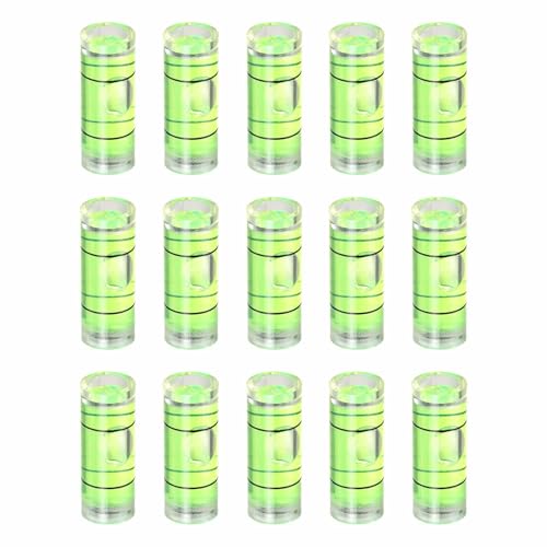 HARFINGTON 15pcs Small Cylindrical Bubble Level Vials 25.5x9.5mm PMMA Mini Horizontal Bubble Spirit Level Measuring Layout Tools for RV TV Picture Frame Hanging Tool Leveler - size: 25.5x9.5mm
