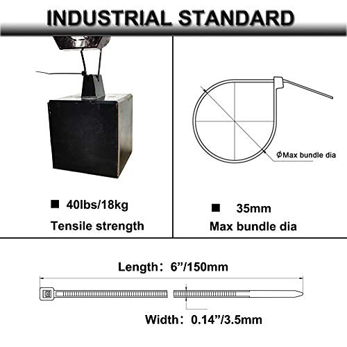 Strong Self Adhesive Wire Clips Cable Zip Tie Mounts 3/4" with 6 Inch Zipties Black UV Protection Outdoor 100 Pcs,Sticky Wire Fasteners Cable Guide Management Mounting Suqare Holder Anchor Base Small - size: 0.75x0.75"