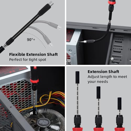 SHARDEN 153 in 1 Precision Screwdriver Set for Electronic Repair Red | Magnetic Small Screwdriver Set with Torx, Pentalobe, Triwing, Mini Repair Tool Kit for Computer, Laptop, PC, PS5, Eyeglass - color: 153 in 1 Red