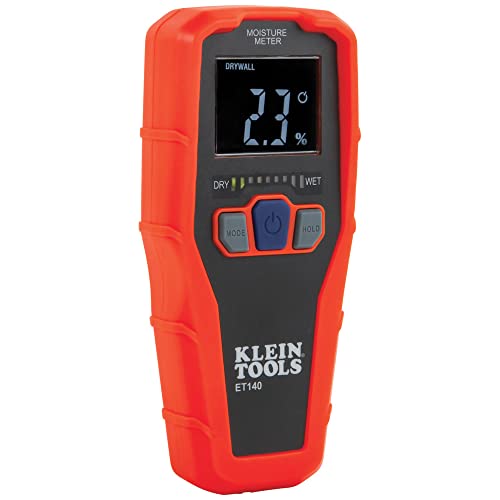 Klein Tools ET140 Pinless Moisture Meter for Non-Destructive Moisture Detection in Drywall, Wood, and Masonry; Detects up to 3/4-Inch Below Surface - style: Moisture Meter