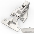 Chibery 9/16", 1/2", 5/8", 3/4" Overlay Soft Close Concealed Hinge for Face Frame Door ＆ Frameless Door, 3D Clip-on Plate, Self Closing Hidden Satin Nickel, 105° Angle, H=3, Full Overlay, 20 Pack - size: H=3, Full Overlay