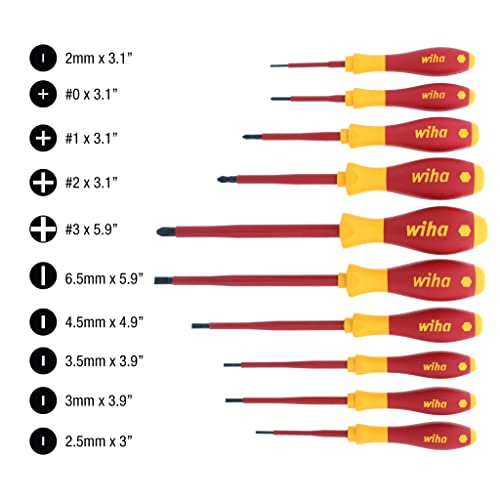 Wiha 32093 10 Piece Insulated SoftFinish Screwdriver Set
