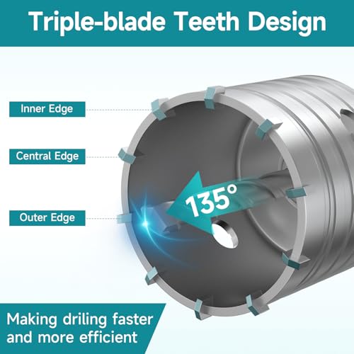 6Pcs Masonry Concrete Hole Saw Kit (40 65 80 100 120 mm) - color: 6Pcs