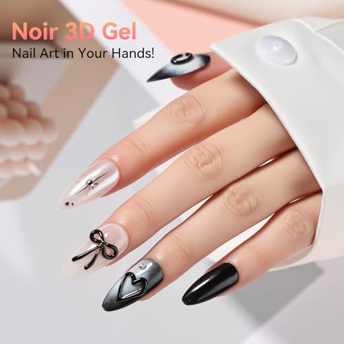 Makartt 3D Nail Gel, 15g Black Sculpting Gel Glue for Molding and Drawing - color: A03-Noir