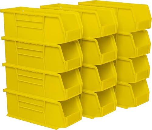 Akro-Mils 30224 AkroBins Plastic Storage Bins, 11"x 4"x 4", Yellow, 12-Pack - color: Yellow