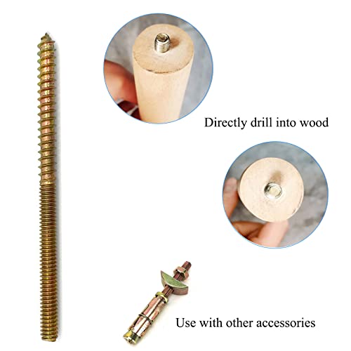 12 Pack 1/4-20 x 4 Inch Hanger Bolts 1/4-20" Double Headed Bolts 1/4 Wood Dowel Screw Self-Tapping Screw Hanger Bolts for Furniture Screws Threaded Rods Bolt 100mm Length - size: 1/4-20"x4"-12PCS