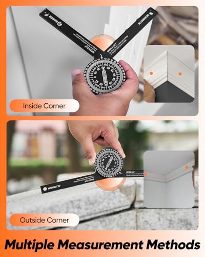 Saker Miter Saw Protractor 7-Inch Aluminum Protractor Angle Finder Black - style: 1 Pack