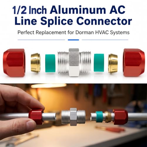 1/2 inch Line Splice for Dorman 800-642 1/2''Aluminum Lines for Chevy Suburban Traverse for GMC Yukon Acadia for Buick Enclave Vehicle AC Repair Tools 2PC - size: Line-642-2