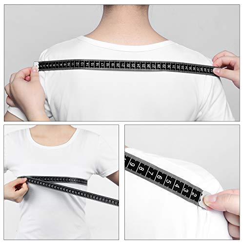 Tape Measure Body Measuring Tape, 120 Inch Soft Fabric Measuring Tape for Sewing Cloth Measurement, Double Scale Tailor Ruler for Weight Loss Medical Measurement Nursing Craft(2 Pack/Black) - color: Black
