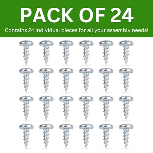 Spare Hardware Parts Replacement for IKEA Furniture Screw Chipboard Flat TRX Screw - Part #105344 | Chipboard Screw M4.5-2.0×12 Full Thread with PZD2 Recess | Pack of 24 - size: 105344