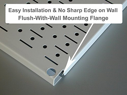 Pegboard Rack Wall Control Home & Garage Tool Storage & Organization White Metal Pegboard Pack - Two 32-Inch x 16-Inch White Steel Peg Board Panels - color: White
