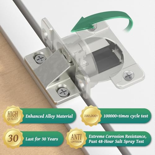 10-Pack Blum 110° Cabinet Hinges Replacement for Compact 33 Screw-in Hinge - Heavy-Duty Nickel-Plated, Face Frame Cabinets (No Mounting Plate, with Screws)